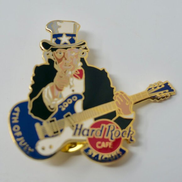 NEW Hard Rock Cafe ST LOUIS Uncle Sam Guitar 4th of July 2000 PIN Badge - Picture 1 of 3